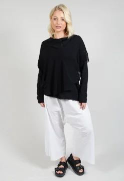 Patched Cropped Jacket in Black