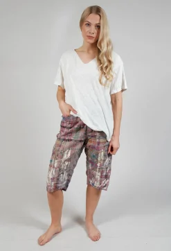 Patchwork Miner Shorts in Madras Pink