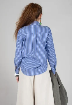 Patchwork Shirt in Ink Blue
