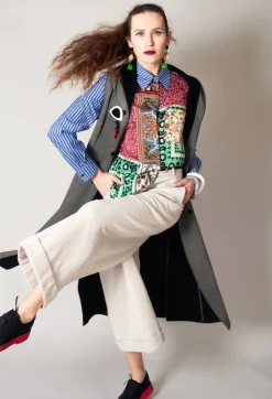 Patchwork Shirt in Ink Blue