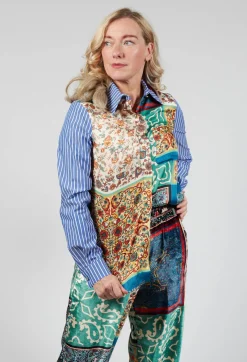 Patchwork Shirt in Ink Blue