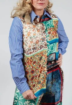 Patchwork Shirt in Ink Blue