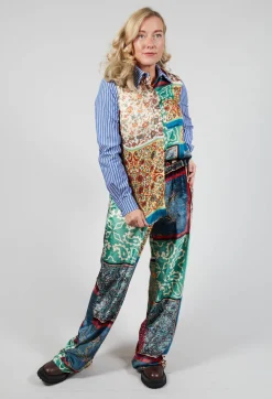 Patchwork Shirt in Ink Blue