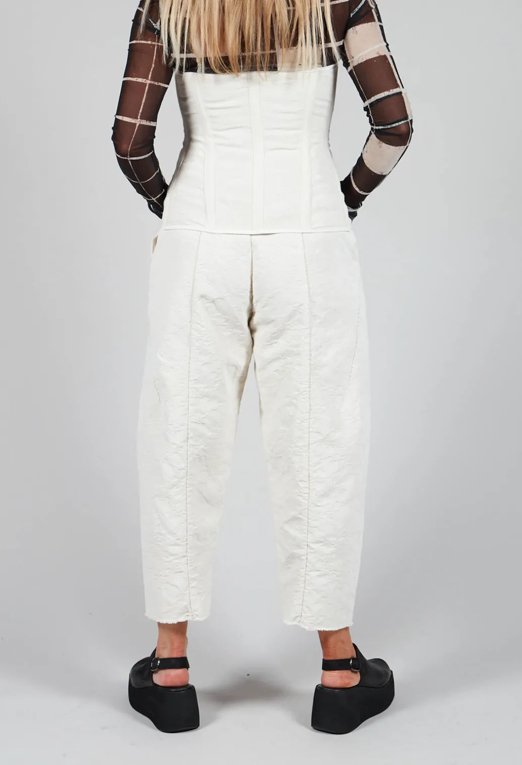 Pattern Trousers in Chalk