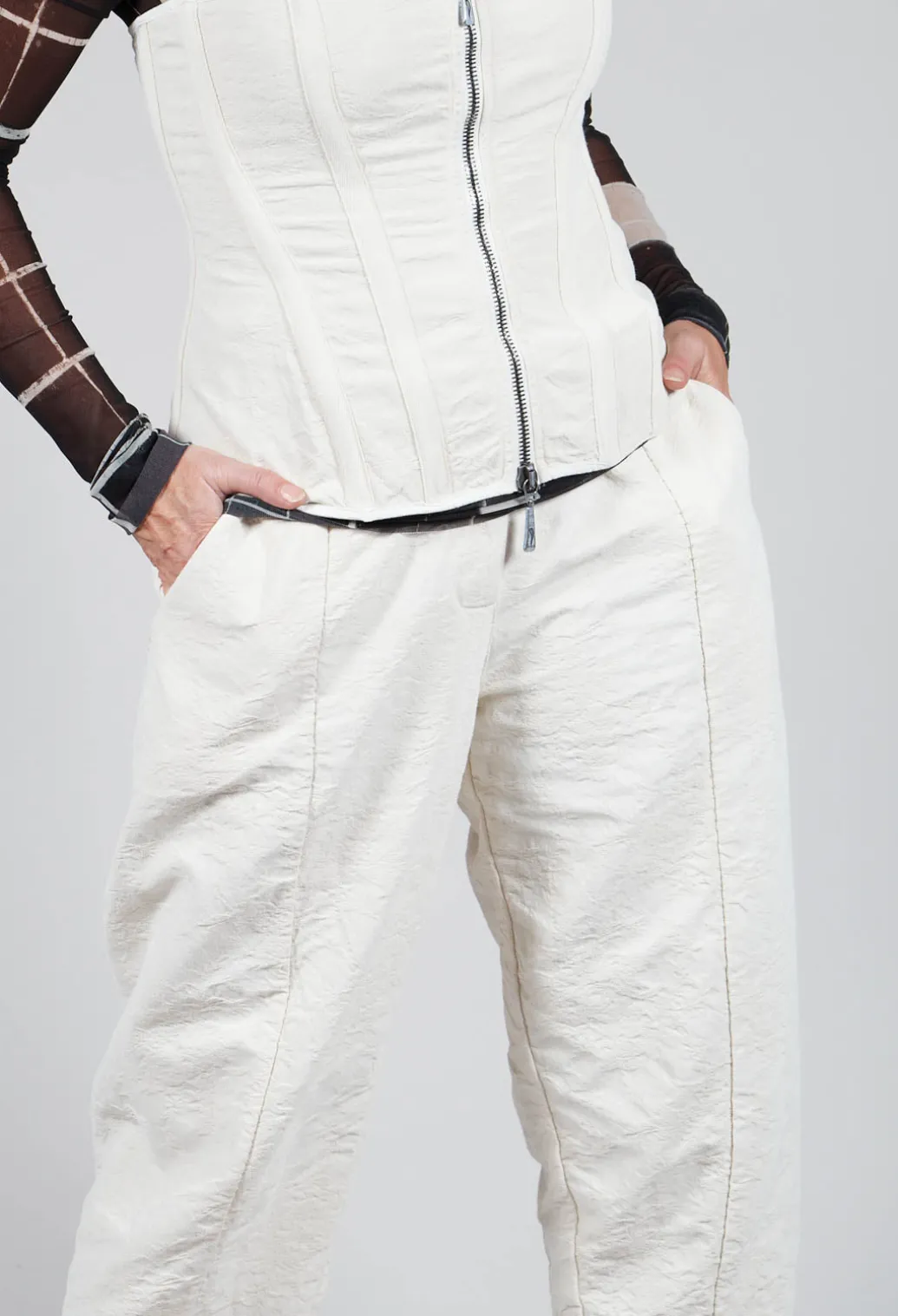 Pattern Trousers in Chalk