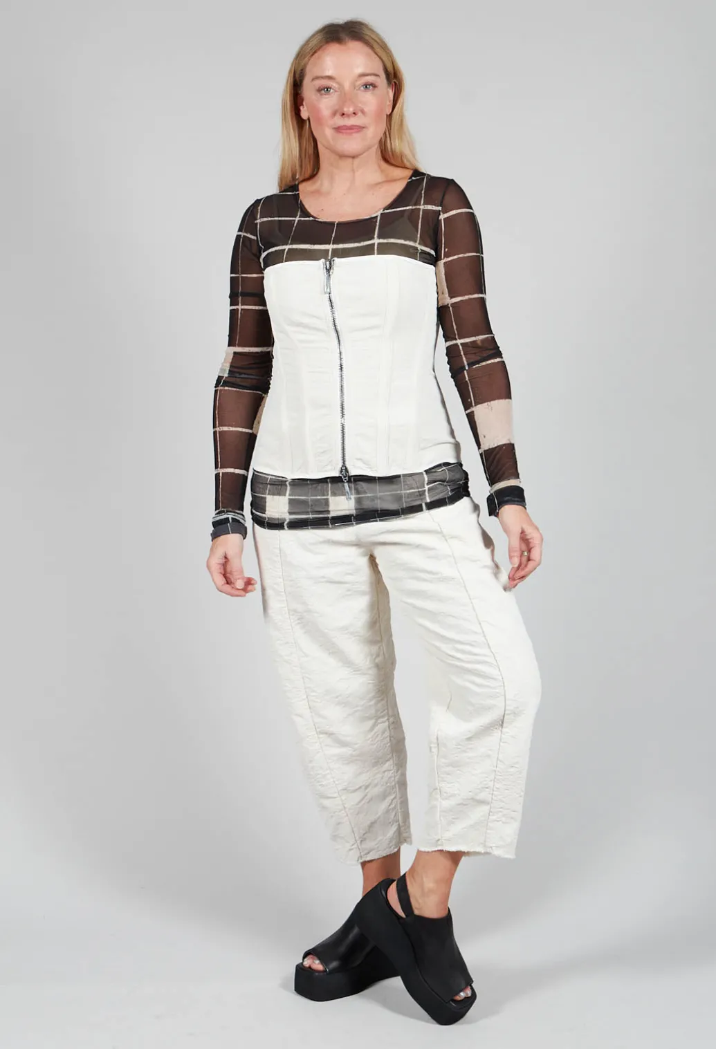 Pattern Trousers in Chalk
