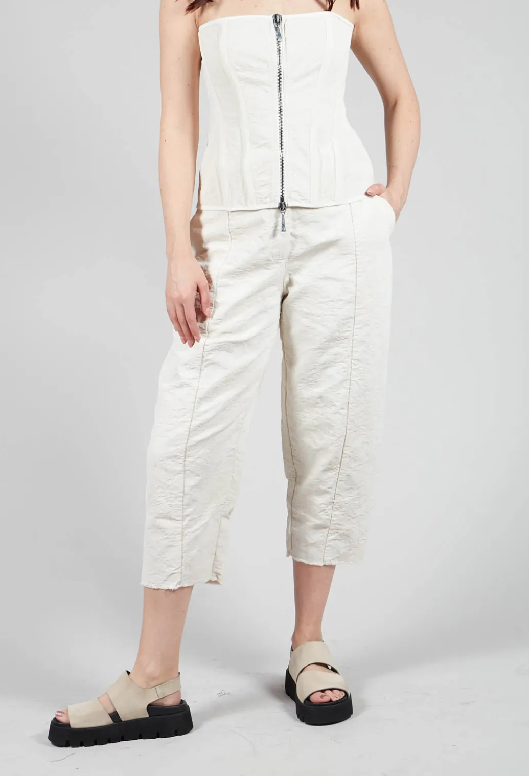 Pattern Trousers in Chalk