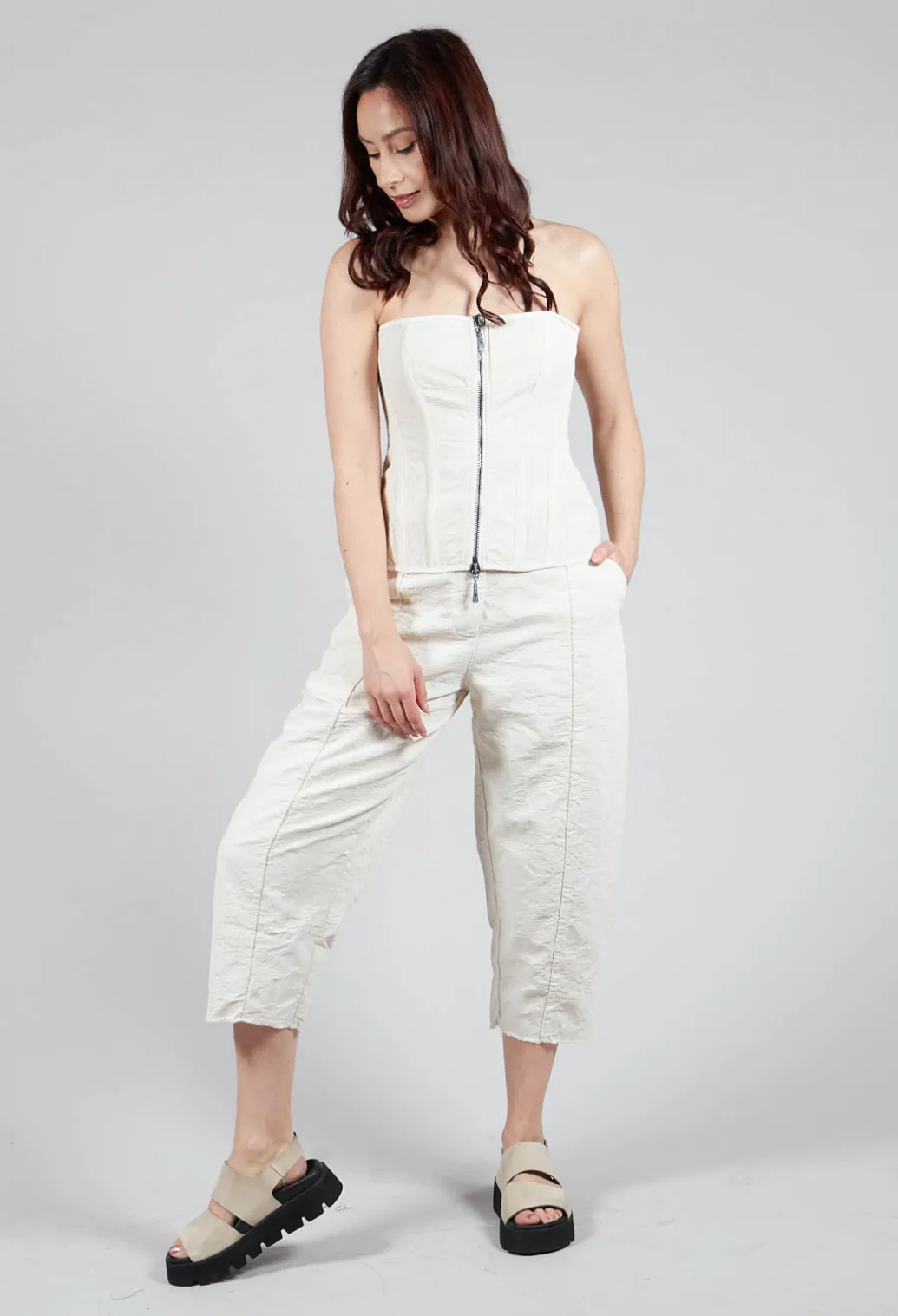 Pattern Trousers in Chalk