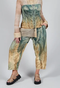 Pattern Trousers in Petrol and Tea