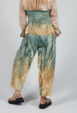 Pattern Trousers in Petrol and Tea