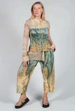 Pattern Trousers in Petrol and Tea