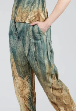 Pattern Trousers in Petrol and Tea