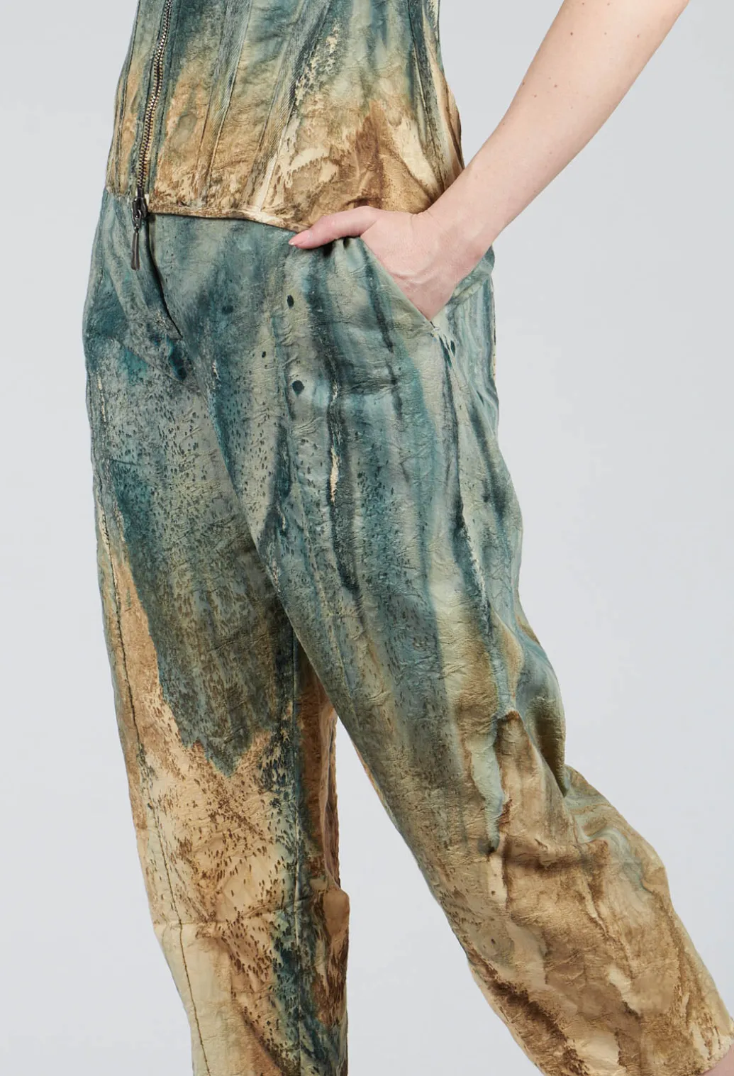 Pattern Trousers in Petrol and Tea