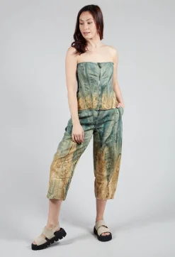 Pattern Trousers in Petrol and Tea