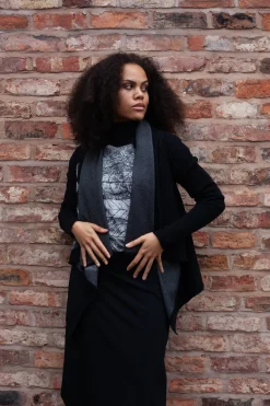 Patterned Cardigan in black