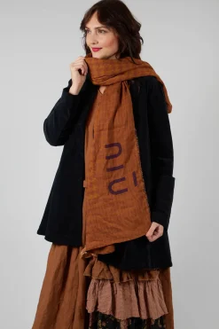 Patterned Scarf in Bronzo