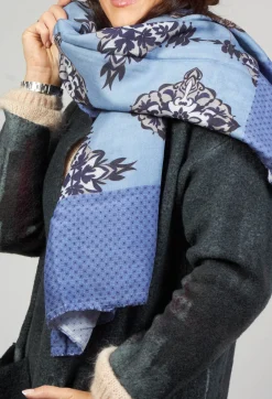 Patterned Scarf in Jeans