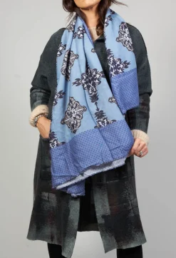 Patterned Scarf in Jeans