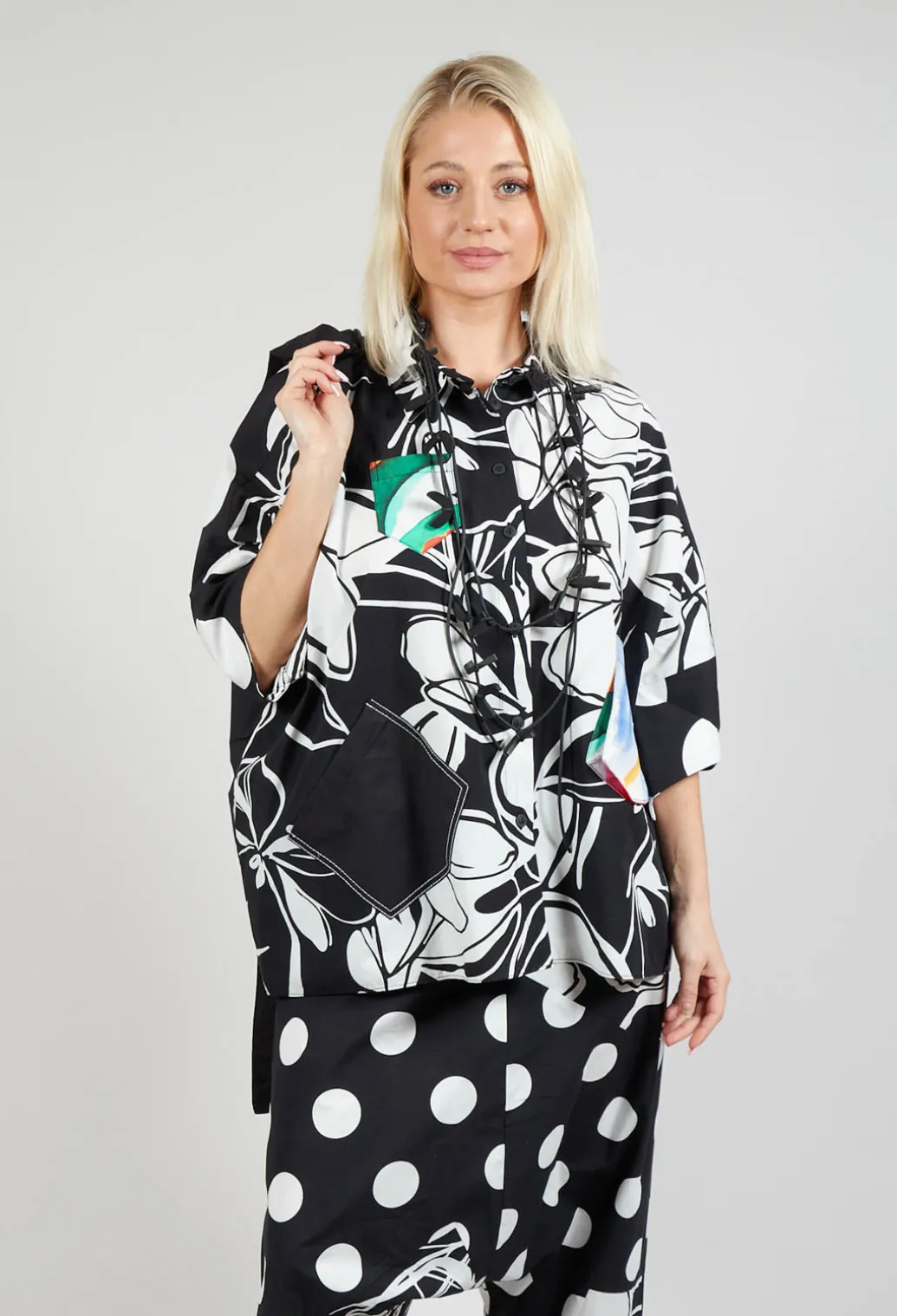 Patterned Shirt in Original Black