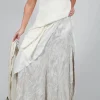 Patterned Split Trousers in Silver