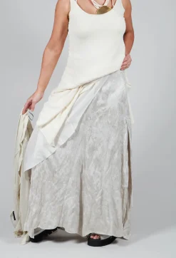 Patterned Split Trousers in Silver