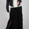 Patterned Split Trousers in Black