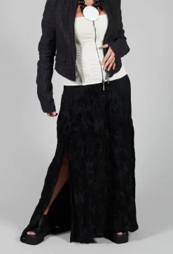 Patterned Split Trousers in Black