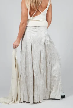 Patterned Split Trousers in Silver
