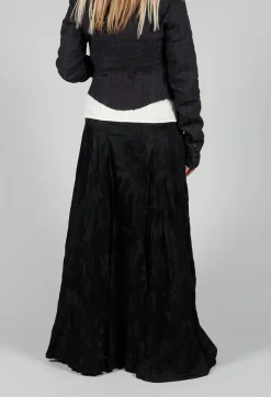 Patterned Split Trousers in Black