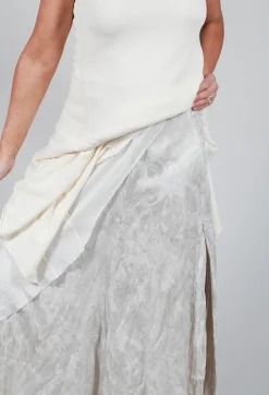 Patterned Split Trousers in Silver