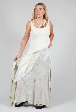 Patterned Split Trousers in Silver