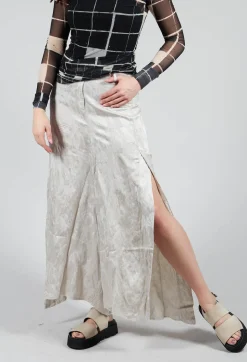 Patterned Split Trousers in Silver