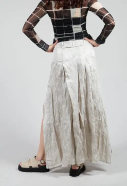 Patterned Split Trousers in Silver