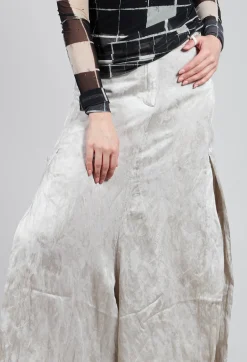 Patterned Split Trousers in Silver