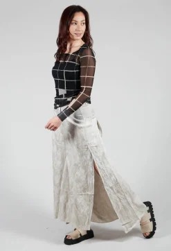 Patterned Split Trousers in Silver