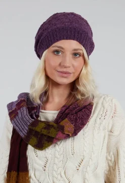 Patterned Wool Hat in Iris