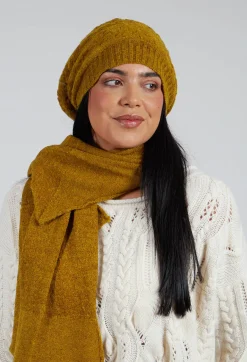 Patterned Wool Hat in Mustard