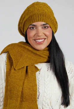 Patterned Wool Hat in Mustard