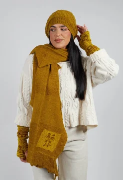 Patterned Wool Hat in Mustard