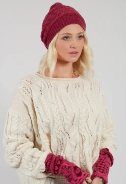 Patterned Wool Hat in Orchid