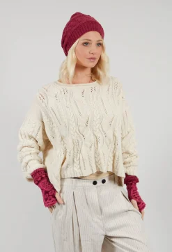 Patterned Wool Hat in Orchid