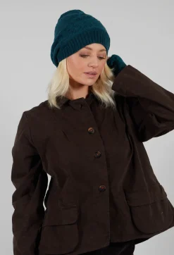 Patterned Wool Hat in Turquoise