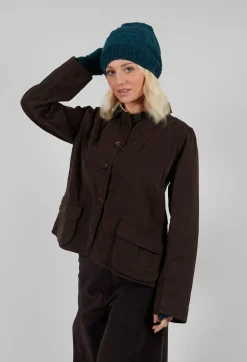 Patterned Wool Hat in Turquoise