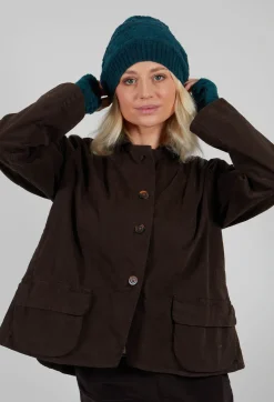 Patterned Wool Hat in Turquoise