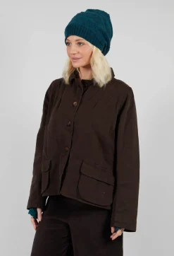 Patterned Wool Hat in Turquoise