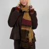 Patterned Wool Scarf in Mustard