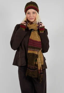 Patterned Wool Scarf in Mustard
