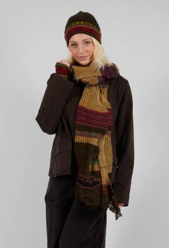 Patterned Wool Scarf in Mustard