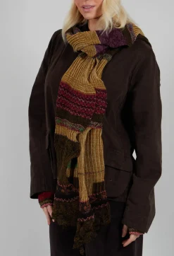 Patterned Wool Scarf in Mustard