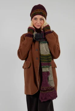 Patterned Wool Scarf in Orchid